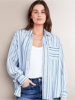Billy T Denim Stripes Shirt NWT 98.00